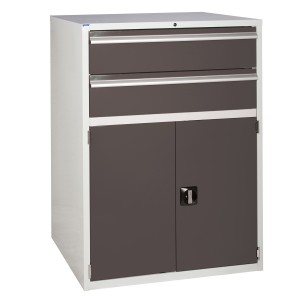 2 Drawer and Cupboard Euroslide Workshop Cabinet - 1200H 900W 650D