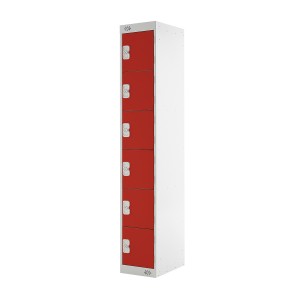 6 Door Link Locker - 1800H 450W 450D (mm) Red