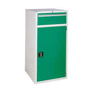 1 Drawer and Cupboard Euroslide Workshop Tool Cabinet - 1200H 600W 650D Green