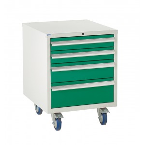 4 Drawer Euroslide Under Bench Tool Cabinet - 780H 600W 650D - Green