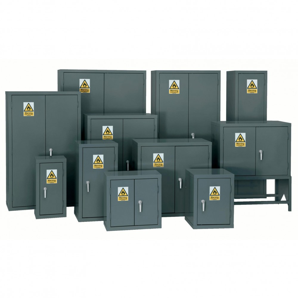 Premium Grey Highly Flammable Cabinet - 712H 915W 459D