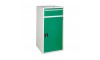 1 Drawer and Cupboard Euroslide Workshop Tool Cabinet - 1200H 600W 650D Green