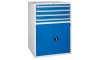 4 Drawer and Cupboard Euroslide Workshop Cabinet - 1200H 900W 650D - Blue