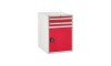 2 Drawer and Cupboard Euroslide Workshop Tool Cabinet - 825H 600W 650D Red