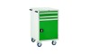 2 Drawer and Cupboard Euroslide Mobile Tool Cabinet  -  980H 600W 650D - Green