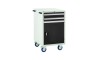 2 Drawer and Cupboard Euroslide Mobile Tool Cabinet  -  980H 600W 650D - Black