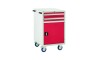 2 Drawer and Cupboard Euroslide Mobile Tool Cabinet  -  980H 600W 650D - Red