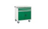 2 Drawer and Cupboard Euroslide Mobile Tool Cabinet - 980H 900W 650D - Green