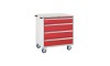 4 Drawer Euroslide Mobile Tool Cabinet - 980H 900W 650D - Red