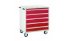 5 Drawer Euroslide Mobile Tool Cabinet - 980H 900W 650D - Red