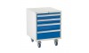 4 Drawer Euroslide Under Bench Tool Cabinet - 780H 600W 650D - Blue