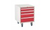 4 Drawer Euroslide Under Bench Tool Cabinet - 780H 600W 650D - Red