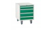4 Drawer Euroslide Under Bench Tool Cabinet 2 - 780H 600W 650D - Green