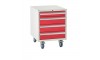 4 Drawer Euroslide Under Bench Tool Cabinet 2 - 780H 600W 650D - Red