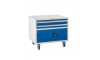 2 Drawer and Cupboard Euroslide Under Bench Tool Cabinet - 780H 900W 650D - Blue