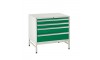 4 Drawer Euroslide Under Bench Tool Cabinet  1 - 780H 900W 650D - Green
