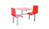 Hinton Heavy Duty 2 Seater Fixed Canteen Seating - Table and Chairs - Single Entry