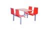 Hinton Heavy Duty 4 Seater Fixed Canteen Seating - Table and Chairs - Double Entry