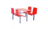 Hinton Heavy Duty 4 Seater Fixed Canteen Seating - Table and Chairs - Single Entry