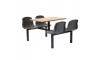 Mixbury 4 Seater Fixed Canteen Seating - Table and Chairs - Double Entry