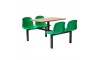 Mixbury 4 Seater Fixed Canteen Seating - Table and Chairs - Double Entry