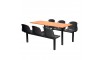 Mixbury 6 Seater Fixed Canteen Seating - Table and Chairs - Double Entry