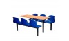 Mixbury 6 Seater Fixed Canteen Seating - Table and Chairs - Double Entry
