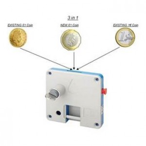 BioCote Coin Return Lock  - Works with New £1 Coin