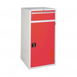 1 Drawer and Cupboard Euroslide Workshop Tool Cabinet - 1200H 600W 650D Red