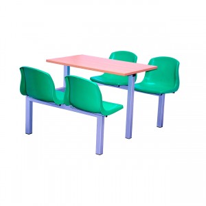 Mixbury 4 Seater Fixed Canteen Seating - Table and Chairs - Single Entry