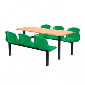Harvey 6 Seater Fixed Canteen Seating - Table and Chairs - Single Entry