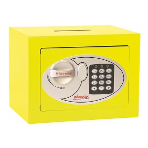 Phoenix SS0721EPD Home/Office Safe - 170mm x 230mm x 170mm (H x W x D) - yellow with cash deposit slot