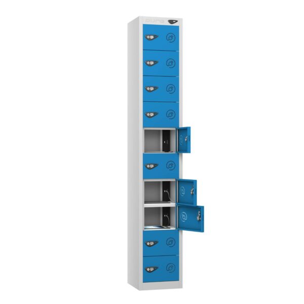 Pure Power Tablet 10 Door 10 Comp Locker, Silver Carcass, Blue Door