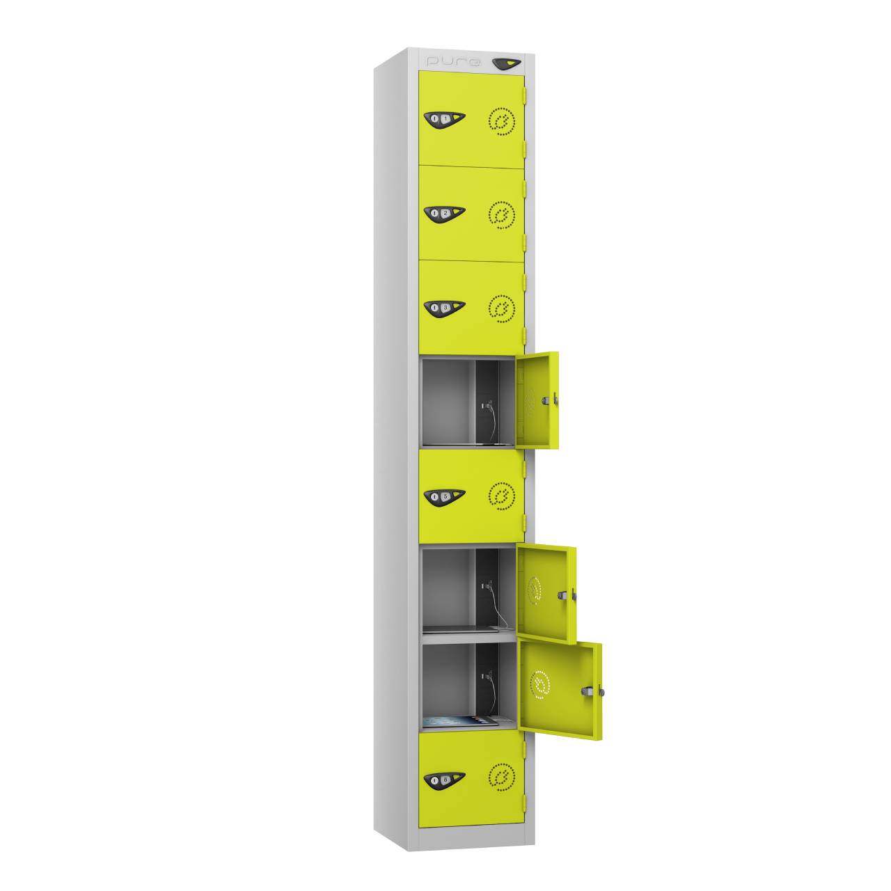 Pure Power Carbon Zero Tablet Charging 8 Door 8 Compartment Locker