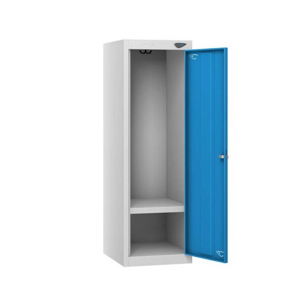 Pure Disability 1 Door 1 Comp Locker, Silver Carcass, Blue Door
