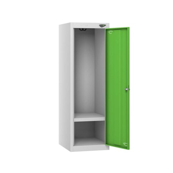 Pure Disability 1 Door 1 Comp Locker, Silver Carcass, Green Door