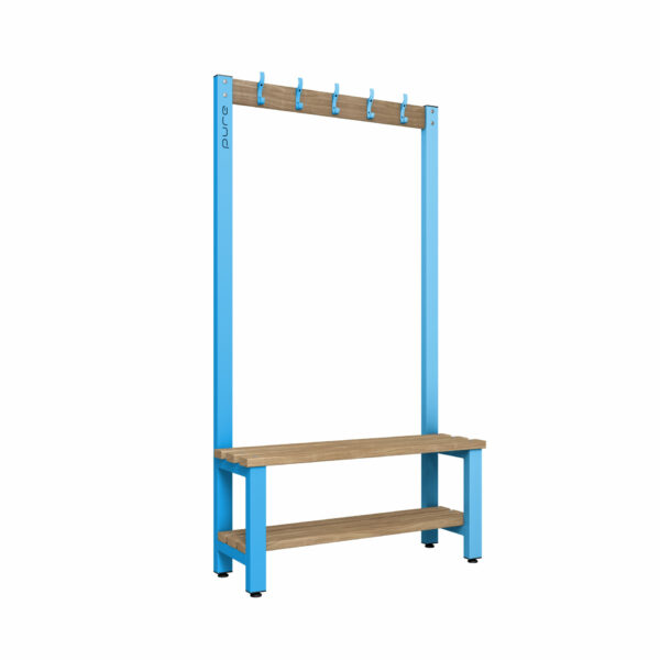 Pure 1000 Hook Bench Wood Shelf Cornflower Blue