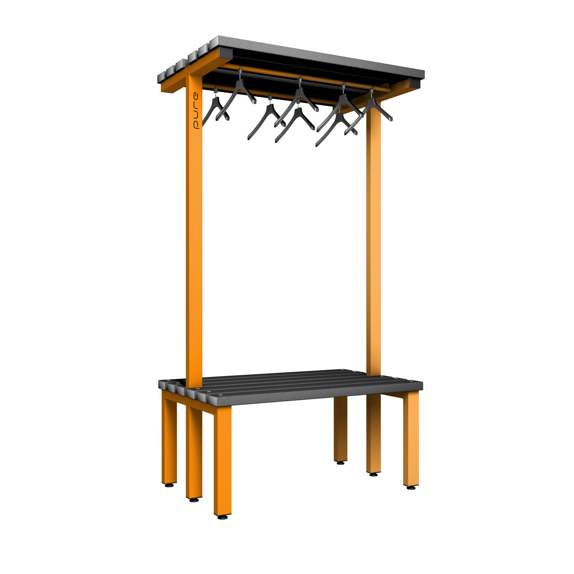 Pure Carbon Zero Double Sided 1000mm Overhead Hanging Bench - Magma Orange / Black Polymer