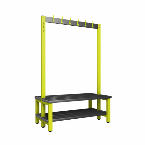 Pure Carbon Zero Double Sided 1200mm 12 Hook Bench With Shoe Shelf