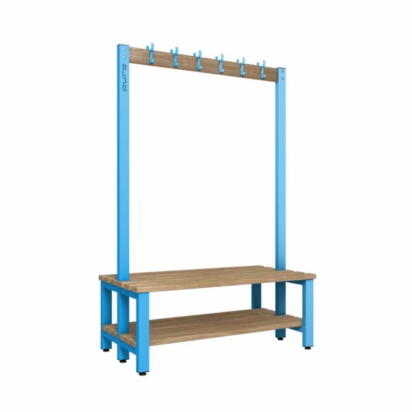 Pure 1200 Hook Bench Wood Shelf Dbl Cornflower Blue
