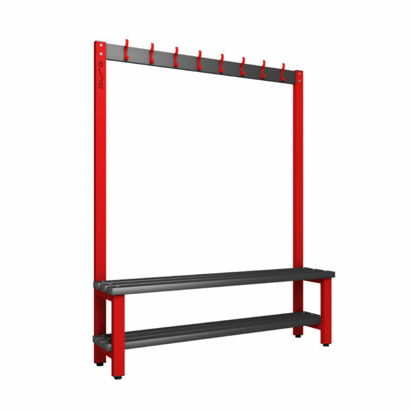 Pure Carbon Zero Single Sided 1500mm 8 Hook Bench With Shoe Shelf