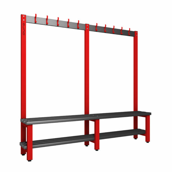 Pure Carbon Zero Single Sided 2000mm 10 Hook Bench With Shoe Shelf