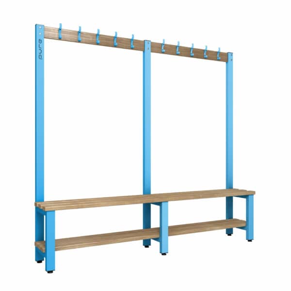 Pure 2000 Hook Bench Wood Shelf Cornflower Blue