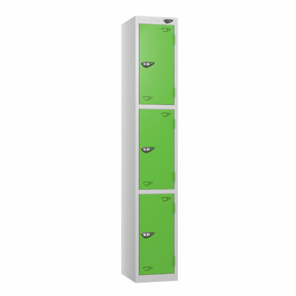 Pure Carbon Zero 3 Door Locker, Silver Carcass, Green Door