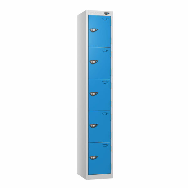 Pure Carbon Zero 5 Door Lockers, Silver Carcass, Blue Door