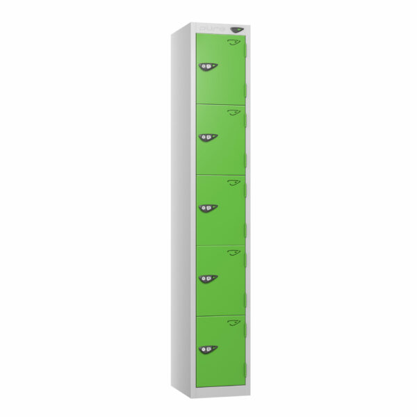 Pure Carbon Zero 5 Door Locker, Silver Carcass, Green Door
