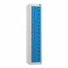 Pure Garment 15 Door Locker, Silver Carcass, Blue Door