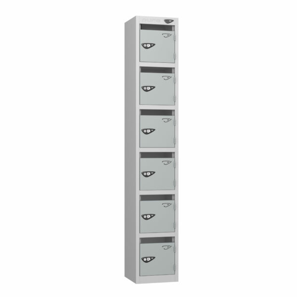 Pure Post 6 Door Locker, Silver Carcass, Silver Door
