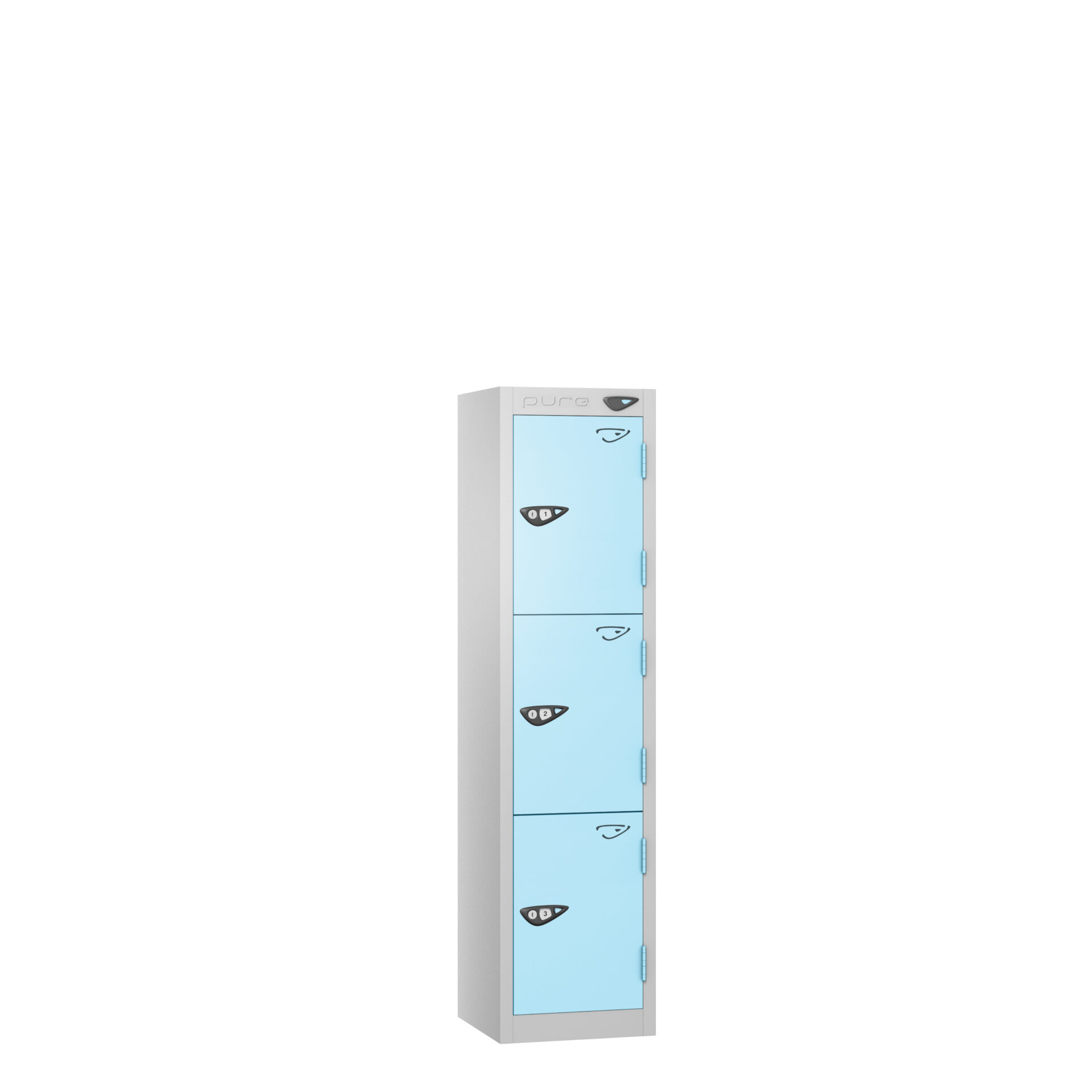 Pure Low Height Carbon Zero 3 Door 3 Compartment Locker