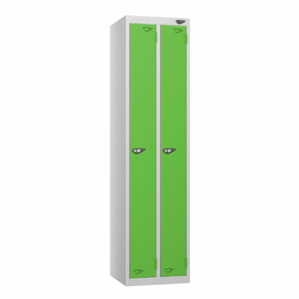 Pure Twin 2 Door Locker, Silver Carcass, Green Door